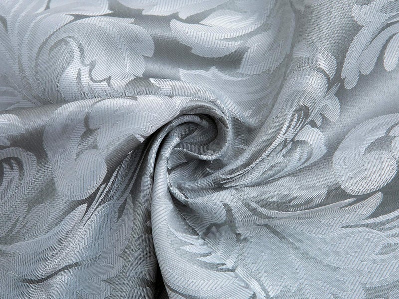EHouseHome Damask Jacquard Cloth Napkins Waterproof Spillproof Polyester Fabric Napkins Silver Grey, Set of 12, 17 x 17 Inch - Image 5